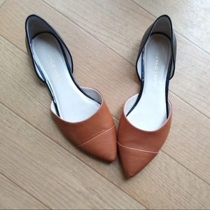 Franco Sarto pointy two tone leather flats
